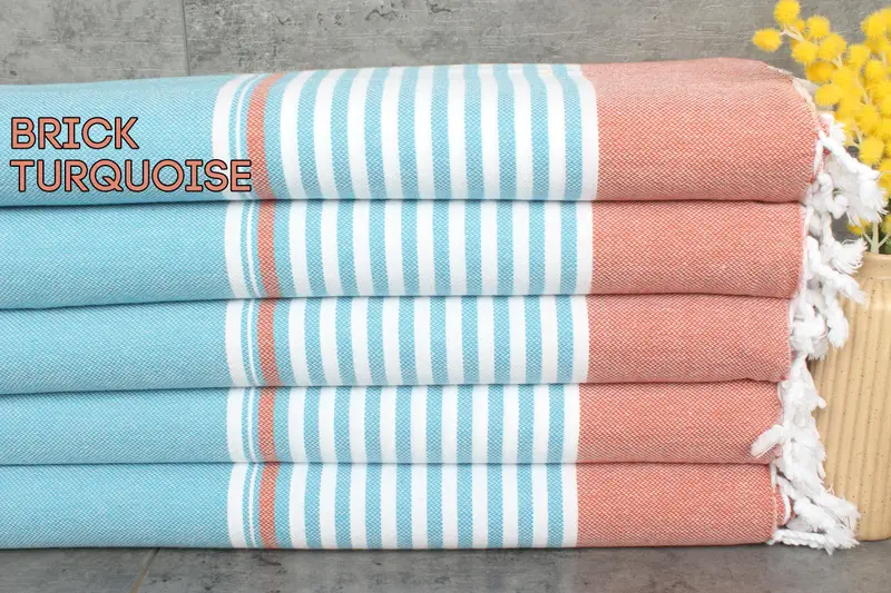 Cotton Towel Striped Organic Beige 40x67 Inches