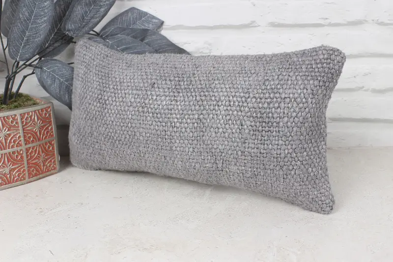 Boho Pillow Sham Cover, Pattern Throw Cushion Cover, Pillow for Couch, Kilim Pillow Cover, Pillow Sham, 8x16 Gray Pillow Cover - 3