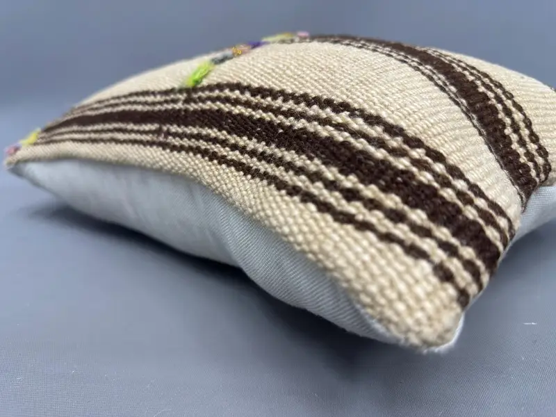 Kilim Cushion Sham, 12x20 Beige Pillow Sham, Pillow Case, Pillow for Sofa, Hippie Throw Pillow Case, Ethnical Kilim Rug Pillow - 6