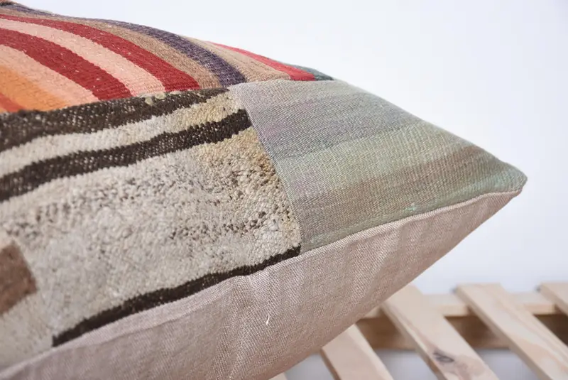 Pillow, Ethnic Pillow Cover Cushion, 28x28 Red Pillow Sham, Sofa Bolster Cushion, Turkish Pillow, Boho Pillow, Throw Kilim Pillow - 7