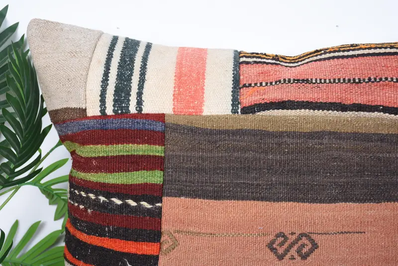 Pillow, Ethnic Pillow Cover Cushion, 28x28 Red Pillow Sham, Sofa Bolster Cushion, Turkish Pillow, Boho Pillow, Throw Kilim Pillow - 2