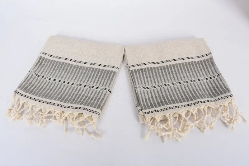 Beach Wedding Favor, Gift For Wedding Day, Small Bath Towels, Wedding Shower Gift, Monogrammed Hand Towel, Wedding Favors, 40x20 Linen Striped Towel - 6