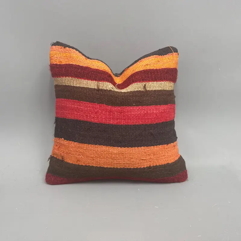 Handgewebtes Kelim-Wurfkissen, Vintage-gestreiftes Kissen
