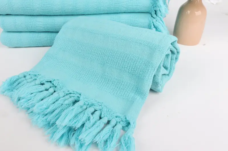 68x36 Cotton Stonewashed Striped Towel, Handmade Gift, Monogrammed Beach Towel, Bachelorette Party Gifts, Organic Beach Towel, Cotton towel - 4