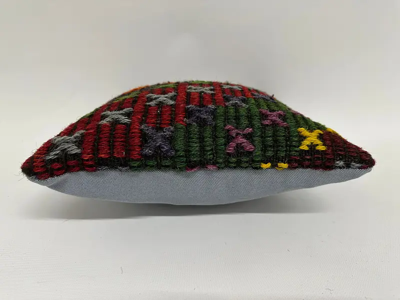 Turkish Kilim Pillow, Vintage Throw Pillow Sham, Pillow Cover, Vintage Kilim Throw Pillow, 12x12 Red Pillow, Pillow for Sofa, Rustic Pillow - 5