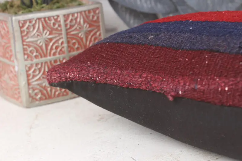 Handmade Kilim Cushion, Colorful Pillow Cover, Pillow Case, 8x16 Red Pillow, Home Decor Pillow, Handmade Throw Cushion Cover, Kilim Pillow Cover - 7