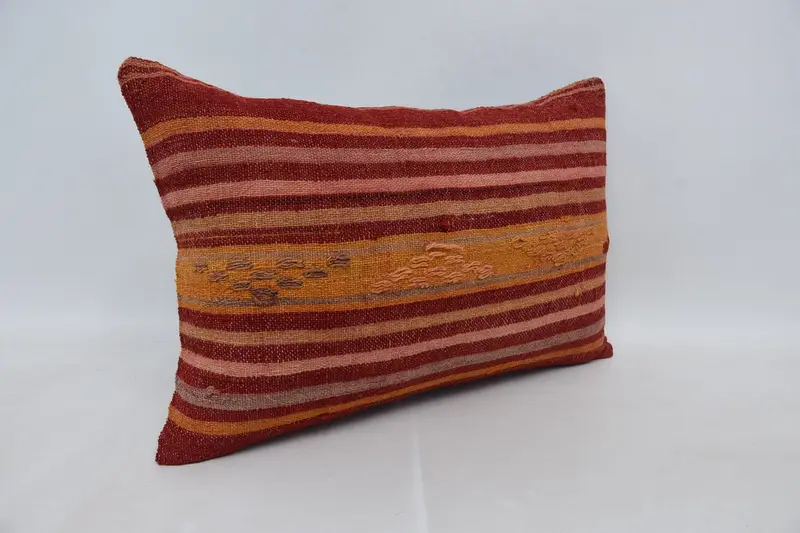 Pillow Case, Gift Pillow, Indoor Cushion Case, Kilim Pillow Cover, Bed Cushion, Boho Pillow, Decorative Throw Cushion Cover, 16x24 Red Pillow Case - 3