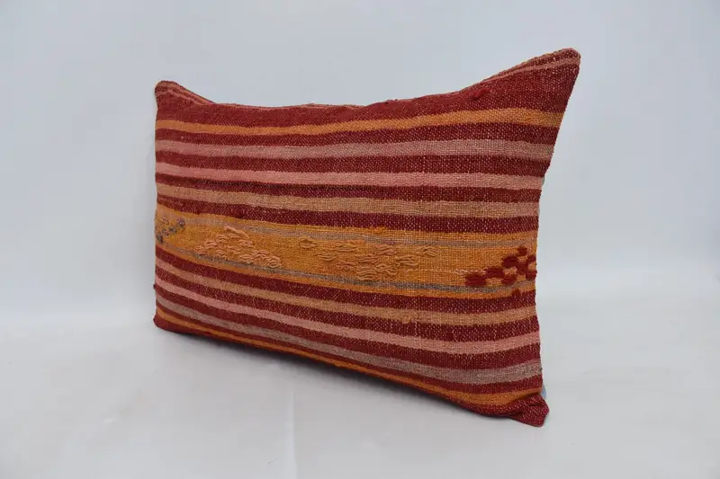 Pillow Case, Gift Pillow, Indoor Cushion Case, Kilim Pillow Cover, Bed Cushion, Boho Pillow, Decorative Throw Cushion Cover, 16x24 Red Pillow Case - 4