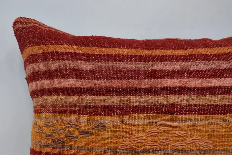 Pillow Case, Gift Pillow, Indoor Cushion Case, Kilim Pillow Cover, Bed Cushion, Boho Pillow, Decorative Throw Cushion Cover, 16x24 Red Pillow Case - 2