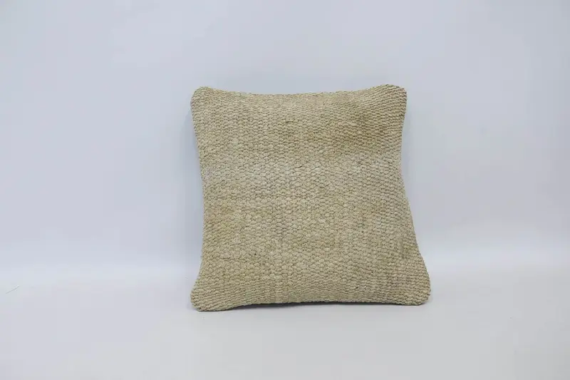 Funda de cojín turca antigua Euro Sham, color crema, 16x16 pulgadas - 1