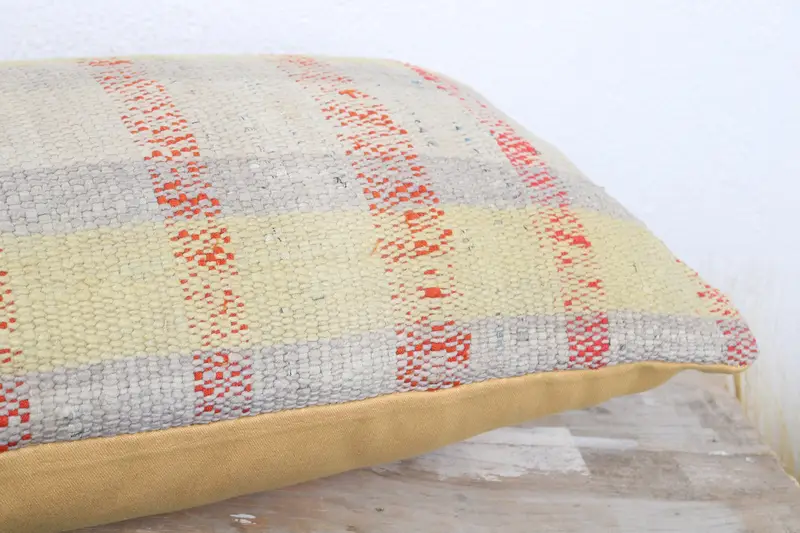12x20 Yellow Pillow Cover, Kilim Pillow, Home Decor Pillow, Pillow, Vintage Kilim Throw Pillow, Office Chair Pillow Cover - 6
