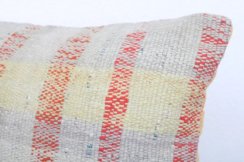 12x20 Yellow Pillow Cover, Kilim Pillow, Home Decor Pillow, Pillow, Vintage Kilim Throw Pillow, Office Chair Pillow Cover - 5