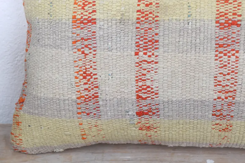 12x20 Yellow Pillow Cover, Kilim Pillow, Home Decor Pillow, Pillow, Vintage Kilim Throw Pillow, Office Chair Pillow Cover - 3