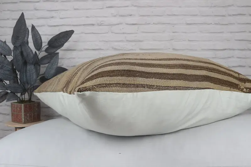 Pillow Sham, Vintage Pillow, Gift Pillow, 32x32 Beige Cushion Case, Interior Designer Pillow, Outdoor Patio Pillow Case - 7