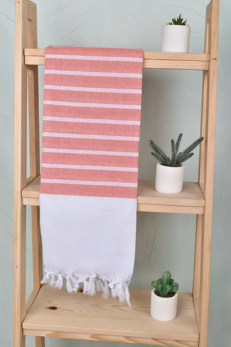 70x40 Baumwollstreifenhandtuch, weiches Handtuch, Monogramm -Strandtuch, Brautdusche Gunst, Bachelorette -Partygeschenke, Hammam -Handtuch, Strandtuchmasse - 8