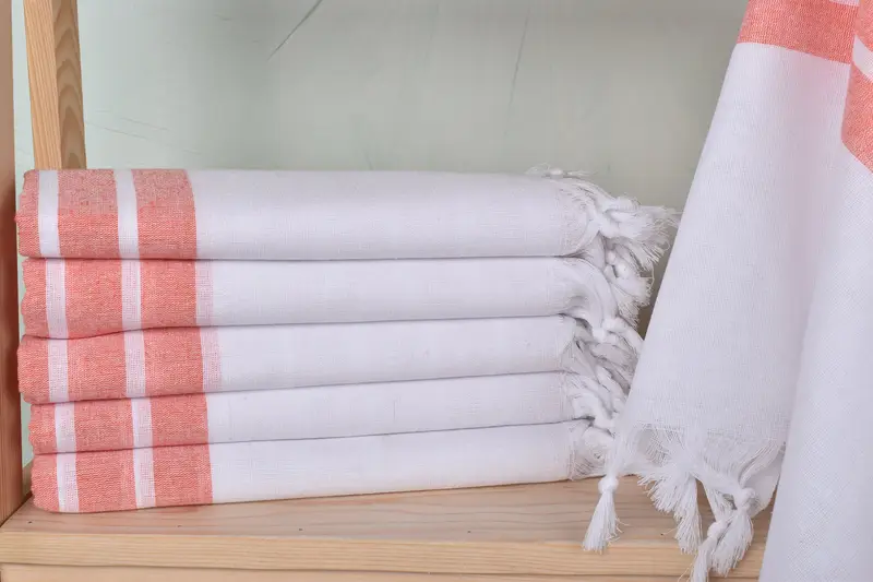 70x40 Baumwollstreifenhandtuch, weiches Handtuch, Monogramm -Strandtuch, Brautdusche Gunst, Bachelorette -Partygeschenke, Hammam -Handtuch, Strandtuchmasse - 1