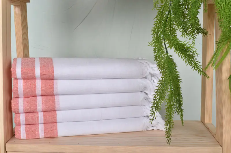 70x40 Baumwollstreifenhandtuch, weiches Handtuch, Monogramm -Strandtuch, Brautdusche Gunst, Bachelorette -Partygeschenke, Hammam -Handtuch, Strandtuchmasse - 2