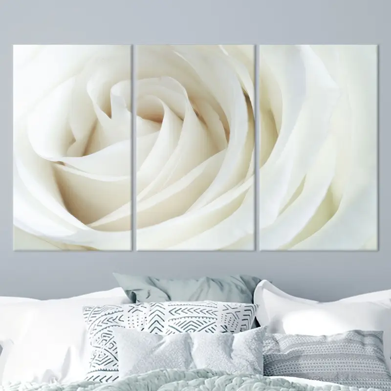White Rose Canvas Wall Decor, White Wall Art, Canvas Wall Decor, Flower Print, Floral Wall Art, White Canvas, Living Room Decor, Wall Art, - 5