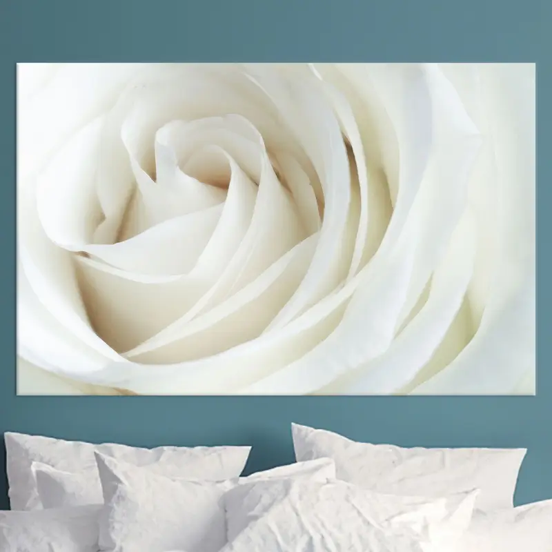 White Rose Canvas Wall Decor, White Wall Art, Canvas Wall Decor, Flower Print, Floral Wall Art, White Canvas, Living Room Decor, Wall Art, - 2