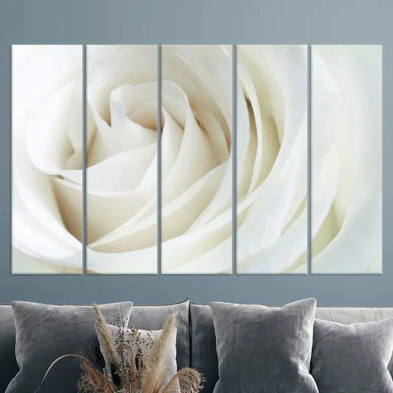 White Rose Canvas Wall Decor, White Wall Art, Canvas Wall Decor, Flower Print, Floral Wall Art, White Canvas, Living Room Decor, Wall Art, - 3