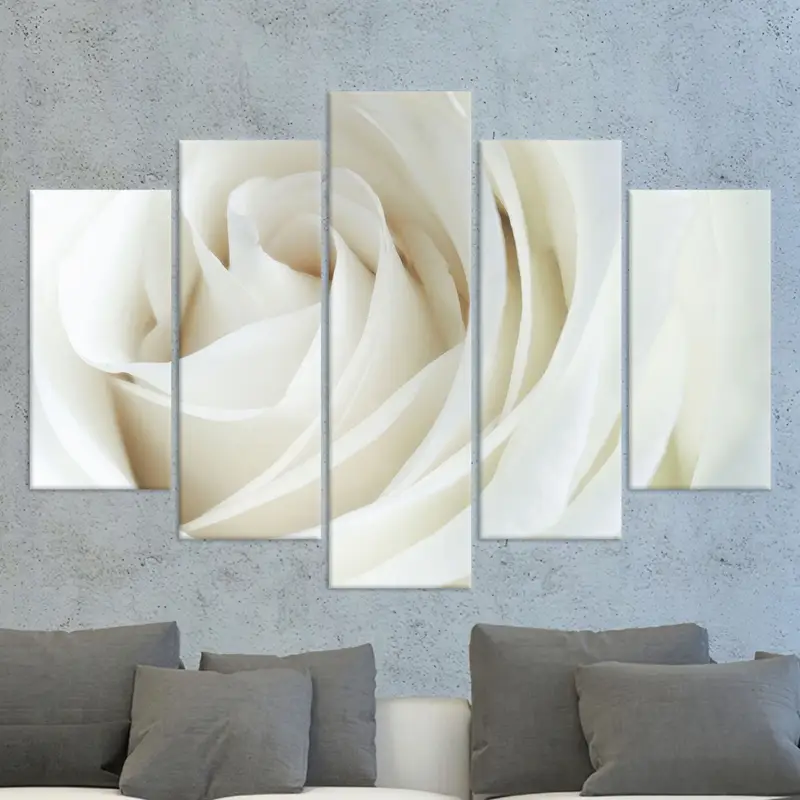 White Rose Canvas Wall Decor, White Wall Art, Canvas Wall Decor, Flower Print, Floral Wall Art, White Canvas, Living Room Decor, Wall Art, - 1