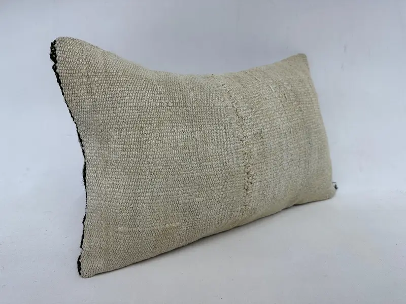 Turkish Pillow, 12x20 Beige Pillow, Pillow Cover, Kilim Pillow Cover, Christmas Cushion, Couch Pillow, Pillow for Sofa, Accent Pillow - 3