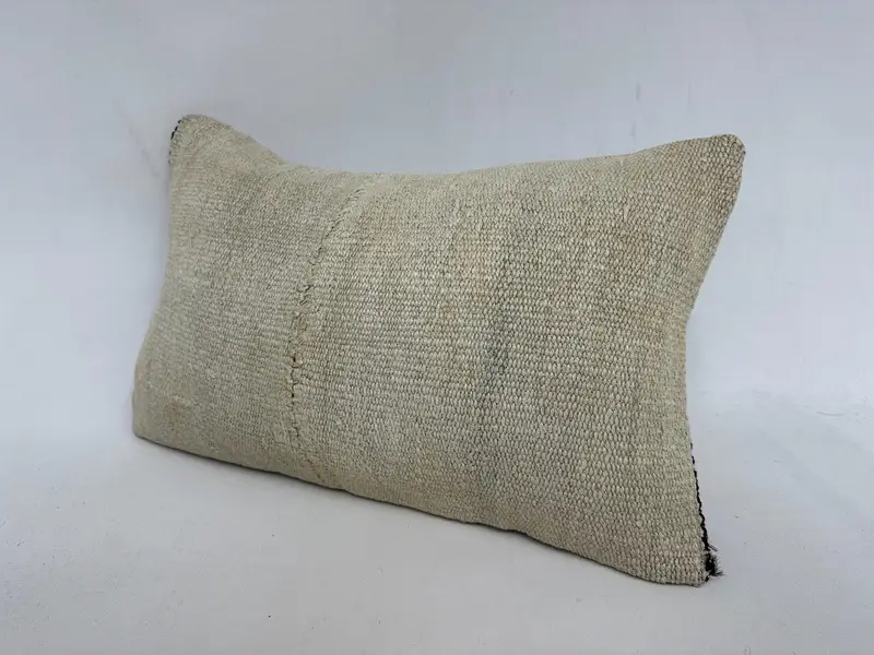 Turkish Pillow, 12x20 Beige Pillow, Pillow Cover, Kilim Pillow Cover, Christmas Cushion, Couch Pillow, Pillow for Sofa, Accent Pillow - 4