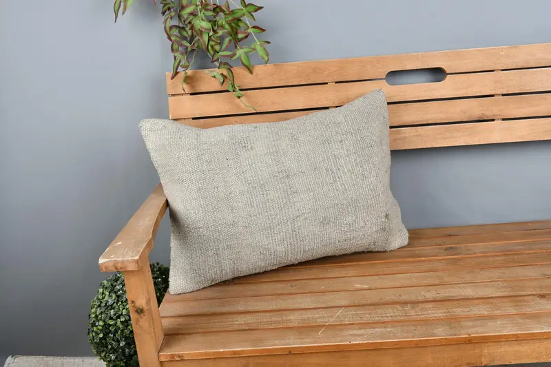 Outdoor Cushion, 16x24 Beige Pillow Sham, Vintage Kilim Throw Pillow, Vintage Pillow, Cushion Case, Throw Kilim Pillow, Southwestern Cushion Case - 1