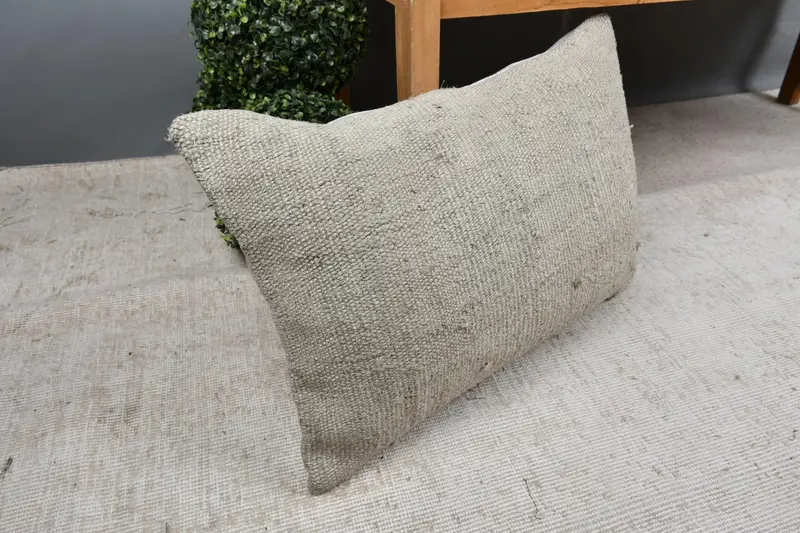 Outdoor Cushion, 16x24 Beige Pillow Sham, Vintage Kilim Throw Pillow, Vintage Pillow, Cushion Case, Throw Kilim Pillow, Southwestern Cushion Case - 7