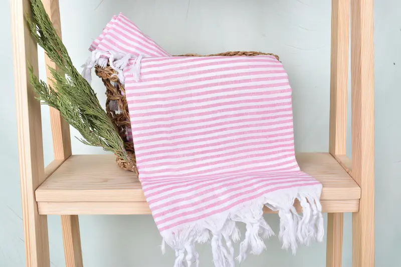 68x36 Cotton Striped Towel, Luxury Turkish peshtemal beach towel, Turkish towel, Monogrammed Beach Towel, Gift For Bride, Monogram Turkish Towel - 4