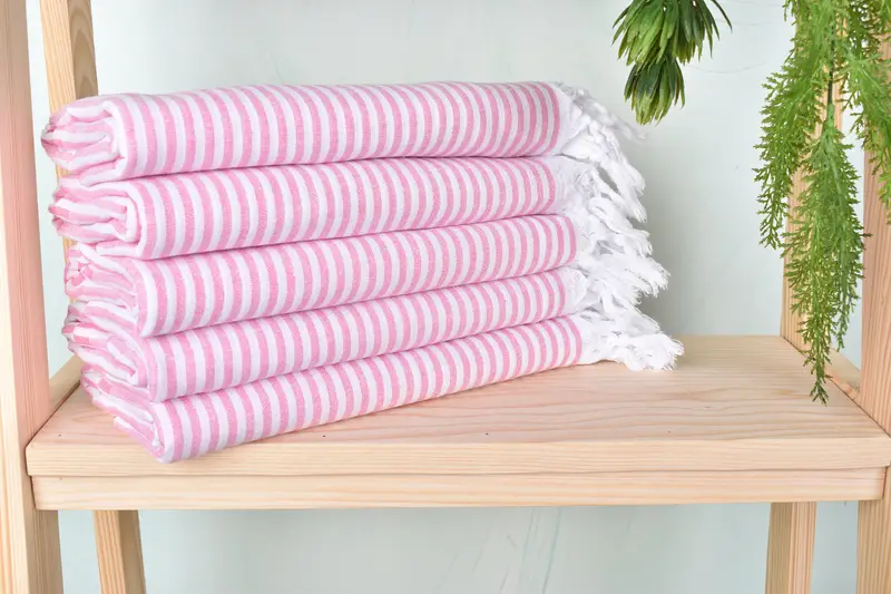 68x36 Cotton Striped Towel, Luxury Turkish peshtemal beach towel, Turkish towel, Monogrammed Beach Towel, Gift For Bride, Monogram Turkish Towel - 2