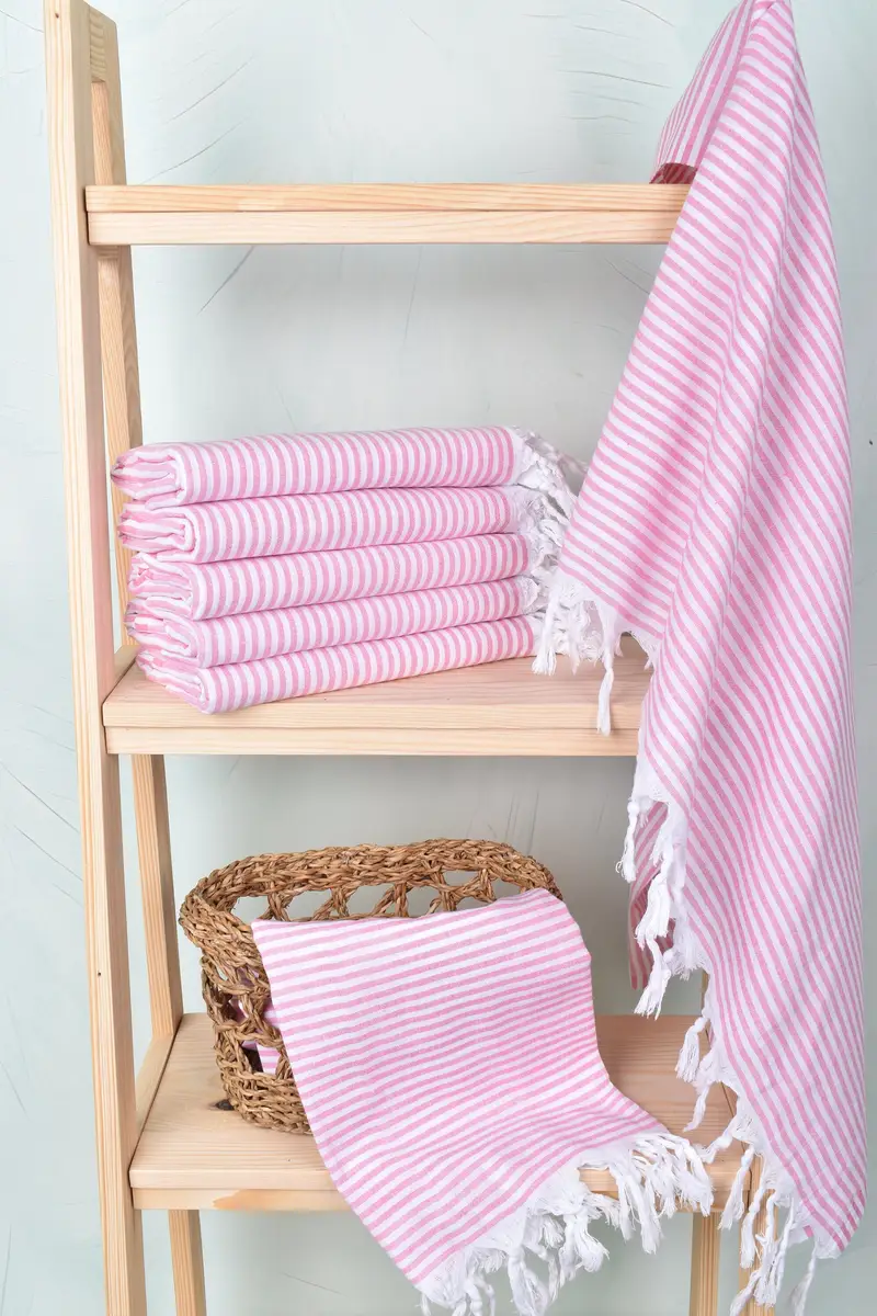 68x36 Cotton Striped Towel, Luxury Turkish peshtemal beach towel, Turkish towel, Monogrammed Beach Towel, Gift For Bride, Monogram Turkish Towel - 3