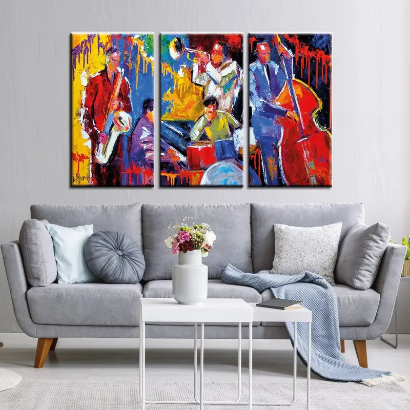 Colorful Jazz Art, Abstract Jazz Art, Jazz Wall Art, African American Art, Music Wall Art, Jazz Oil Painting Print, Jazz Canvas, Music Decor - 6