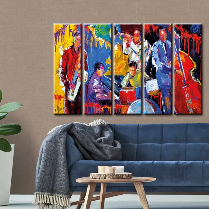 Colorful Jazz Art, Abstract Jazz Art, Jazz Wall Art, African American Art, Music Wall Art, Jazz Oil Painting Print, Jazz Canvas, Music Decor - 7