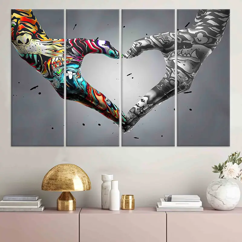 Aşk El Graffiti Duvar Sanatı, El Aşk Posteri, Aşk Graffiti Duvar Sanatı, Banksy Sanatı, Modaya Duvar Sanatı, Modern Duvar Sanatı, Tuval Duvar Sanatı, - 5