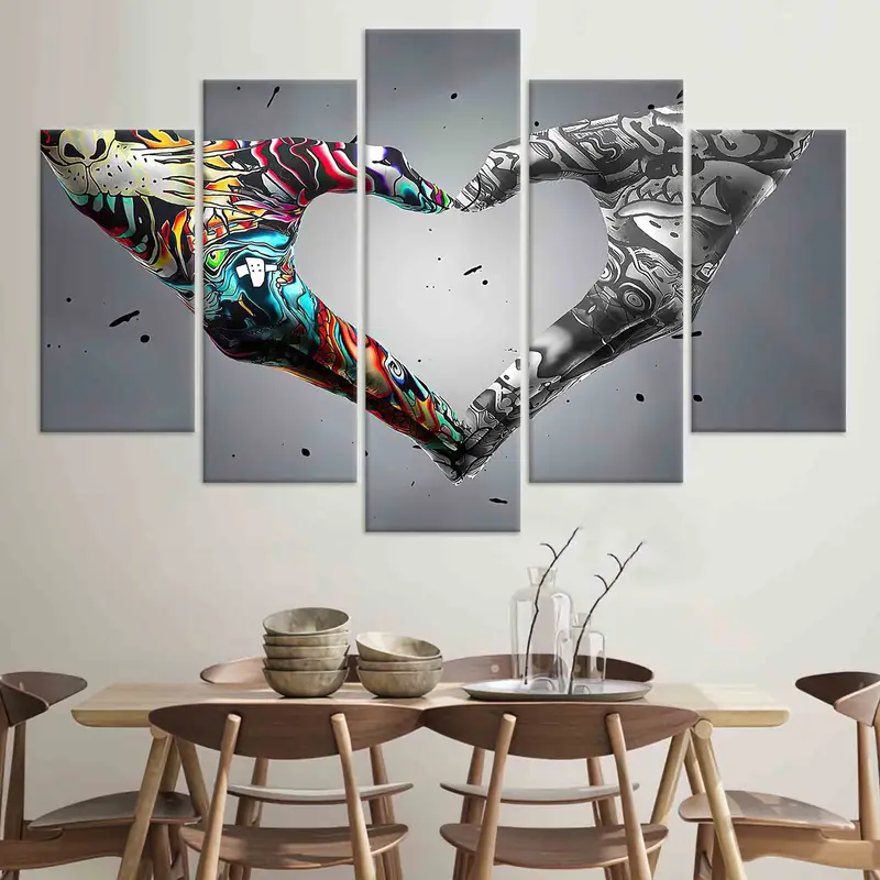 Aşk El Graffiti Duvar Sanatı, El Aşk Posteri, Aşk Graffiti Duvar Sanatı, Banksy Sanatı, Modaya Duvar Sanatı, Modern Duvar Sanatı, Tuval Duvar Sanatı, - 7