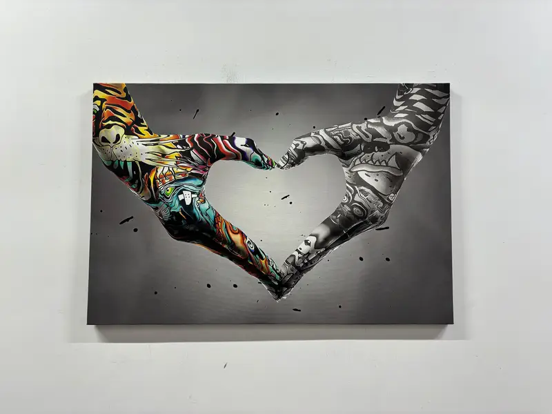 Aşk El Graffiti Duvar Sanatı, El Aşk Posteri, Aşk Graffiti Duvar Sanatı, Banksy Sanatı, Modaya Duvar Sanatı, Modern Duvar Sanatı, Tuval Duvar Sanatı, - 1
