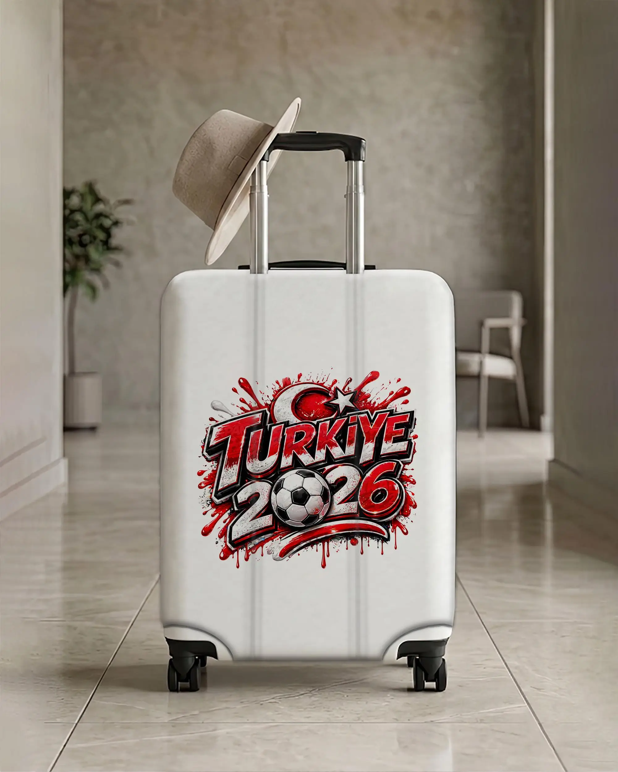 Custom USA Soccer Luggage Cover, White Football Fan Suitcase Protector, Personalized Sports Travel Cover 2026 - 1