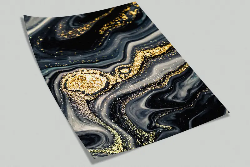 Black And Gold Marble, Shimmery Mural, Custom Wall Paper, Bright Wall Paper, Modern Wall Paper, Abstract Wallpaper, - 5
