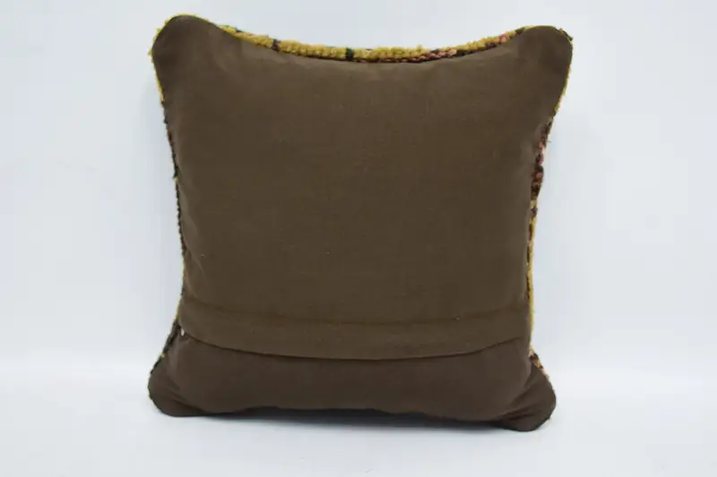 Home Decor Pillow, Turkish Kilim Pillow, 12x12 Brown Pillow Case, Car Pillow Case, Pillow Sham, Sustainable Cushion, Throw Kilim Pillow - 6