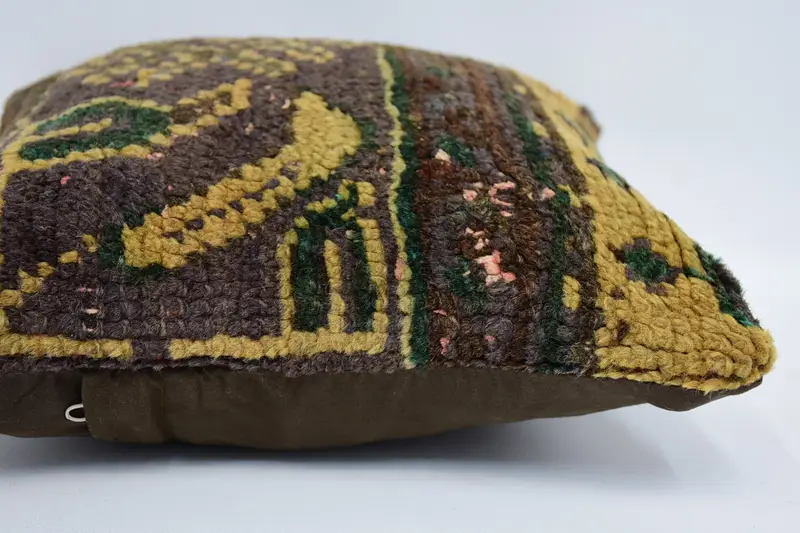 Home Decor Pillow, Turkish Kilim Pillow, 12x12 Brown Pillow Case, Car Pillow Case, Pillow Sham, Sustainable Cushion, Throw Kilim Pillow - 5