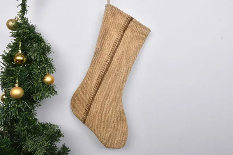 Unique Rustic Decor, 7 Inch Christmas Ornaments Stocking