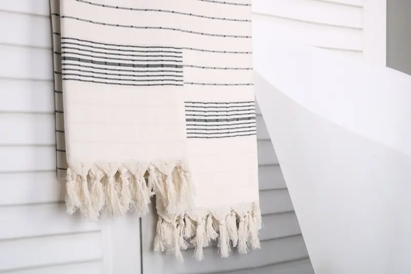 Towel With Name, Valentines Day Gift For Her, Grandma Gift, Bridal Shower Favors, Monogrammed Beach Towel, 70x40 Cotton Striped Towel, Gift For Her - 8