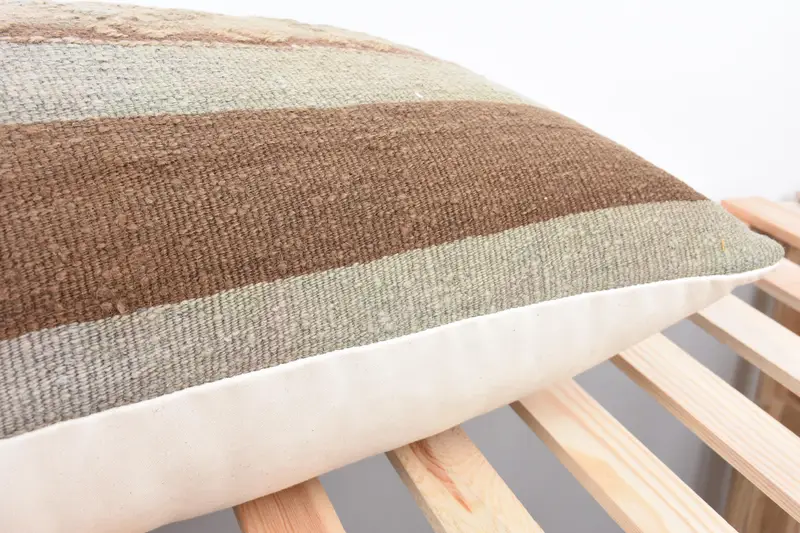 Vintage Kilim Throw Pillow, Handmade Kilim Cushion, Cushion, Interior Designer Pillow, Comfy Throw Pillow Case, 16x36 Brown Cushion Cover - 7