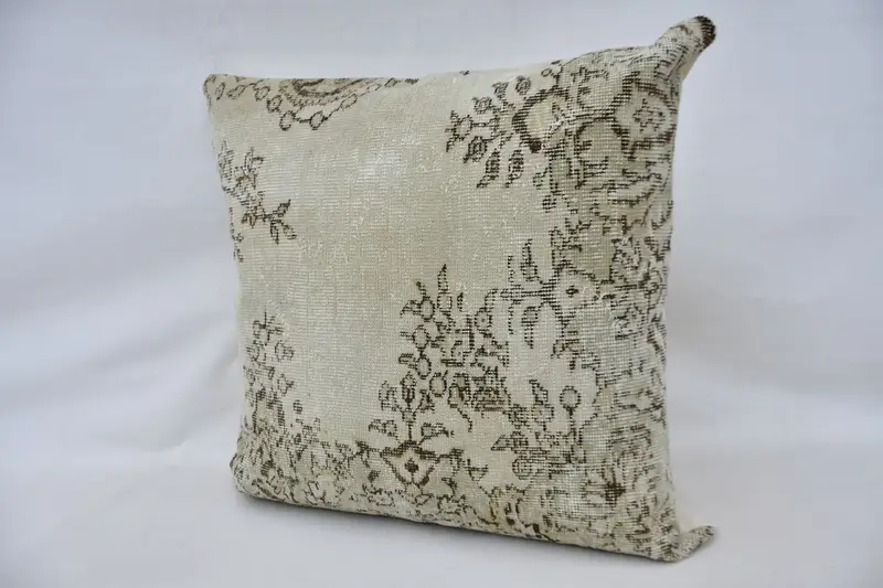 Pillow for Sofa, Tribal Cushion Cover, 32x32 Beige Cushion Cover, Cushion, Handmade Kilim Cushion, Kilim Pillow, Customized Pillow Cover - 5