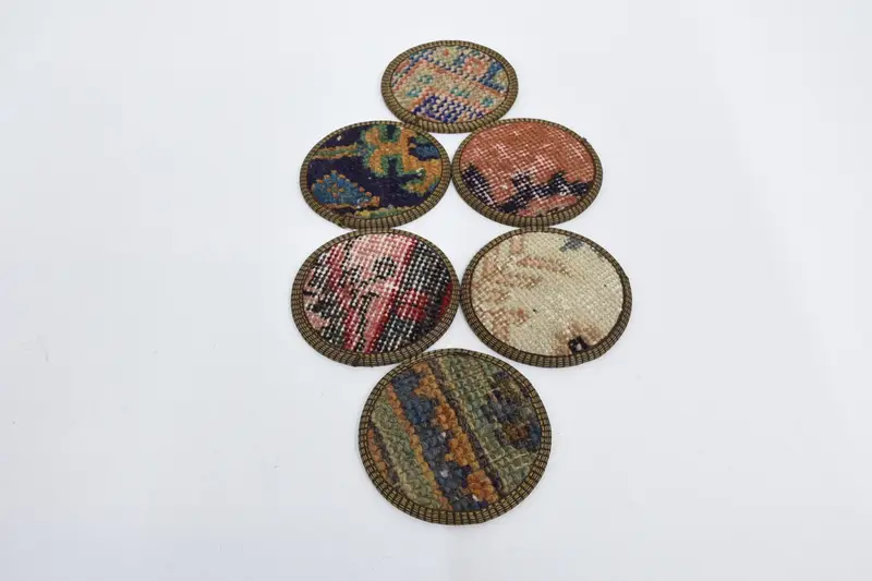 Bohemian Round Coaster, Red and Bronze Coaster