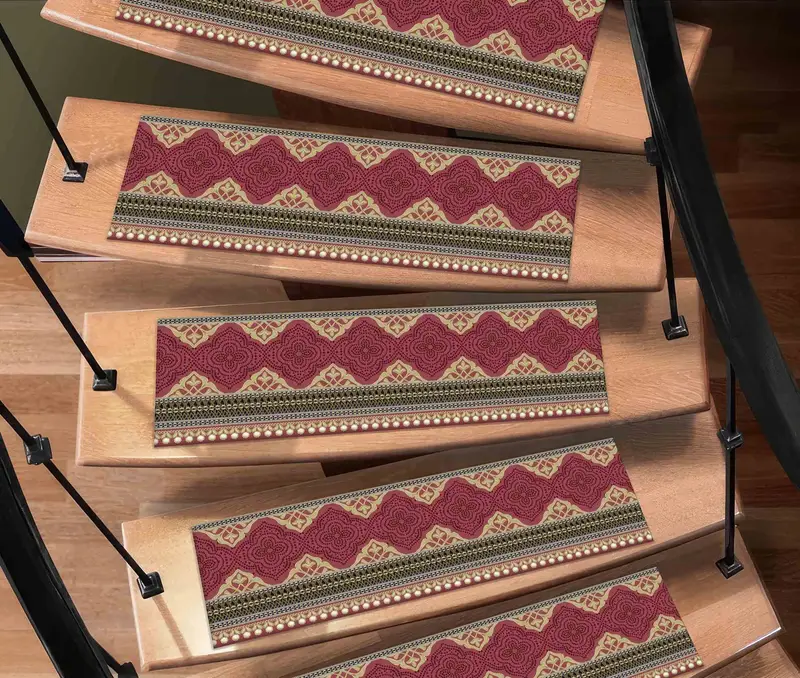 Dark Dusty Rose Ethnic Aztec Boho Printed Rug, Trendy Design