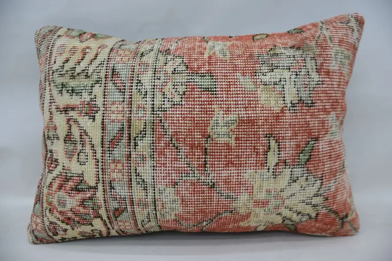 Farmhouse Pillow Case, 16x24 Red Pillow Case, Handmade Kilim Cushion, Throw Kilim Pillow, Kilim Pillow Cover, Cushion, Farmhouse Cushion - 4