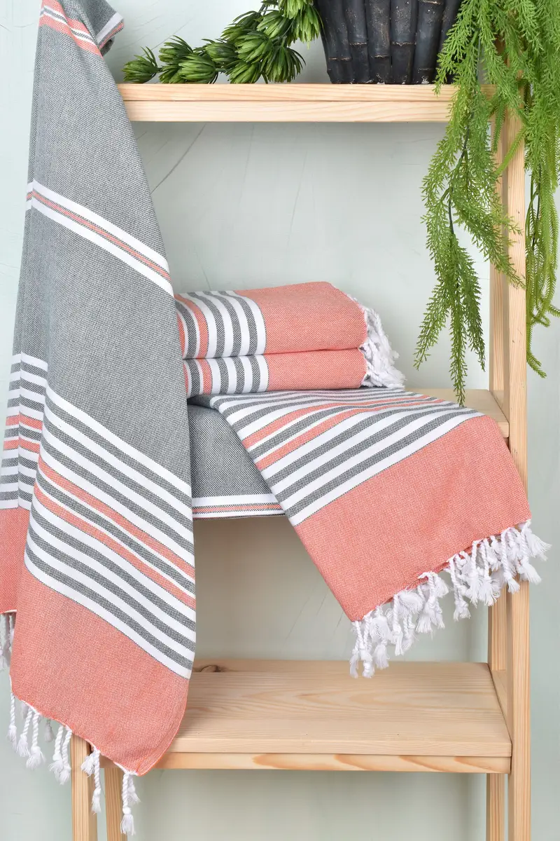 68x40 Cotton Striped Towel, Lightweight towel, Anniversary Gift For Her, Spa Gift Towel, Peshtemal Towel, Custom Name Towel, Absorbent Turkish towel - 6