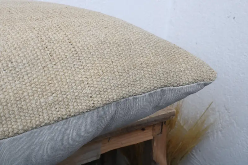 20x20 Beige Cushion Case, Floor Cushion, Pillow Sham, Throw Kilim Pillow, Pillow for Sofa, Decorative Pillow Sham, Kilim Pillow - 6